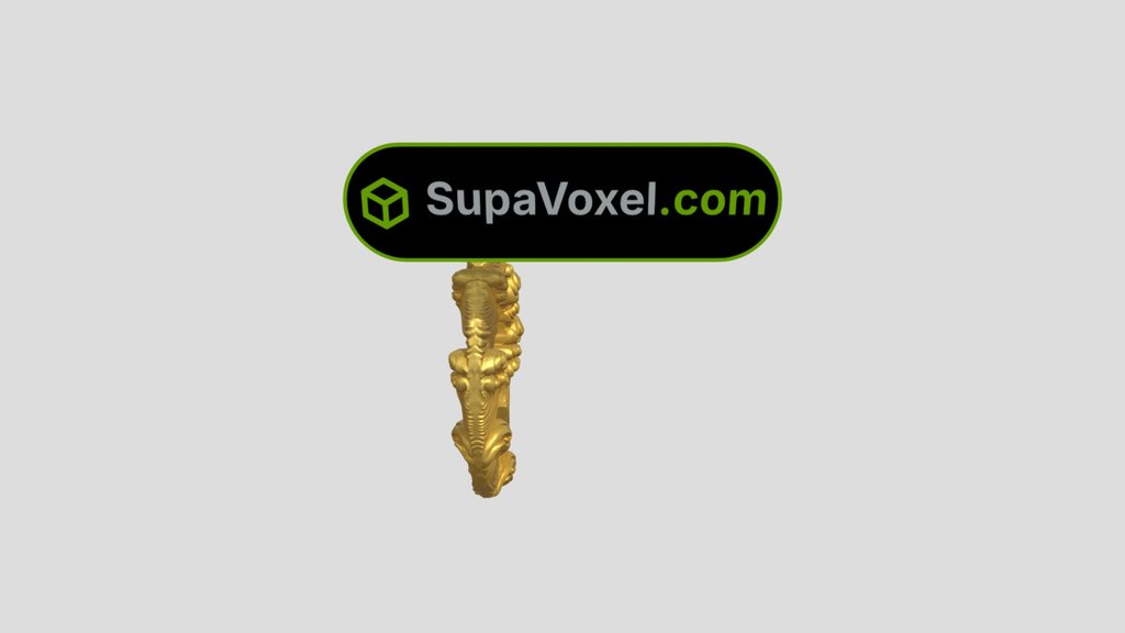 Golden Wave Ring Ornament - Rodin vs SupaVoxel