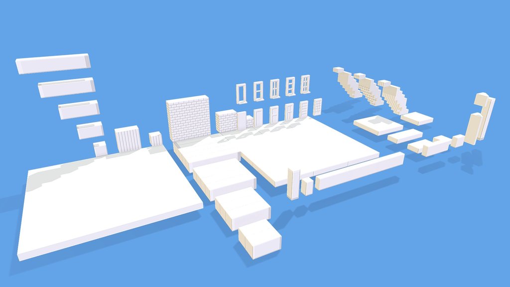 Pack of Minecraft like simple brick-blocks
