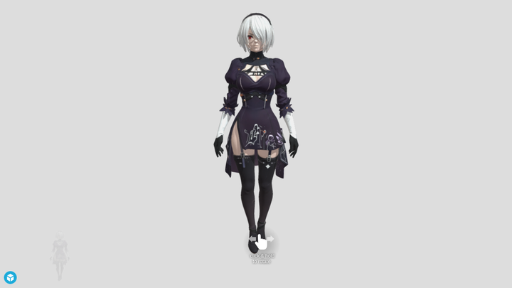 Gothic Android Girl - Image to 3D - SupaVoxel