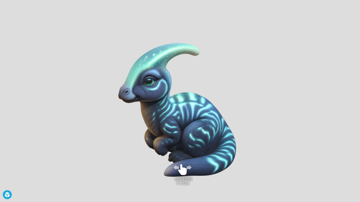 Glowing Baby Dinosaur - PNG to STL - SupaVoxel