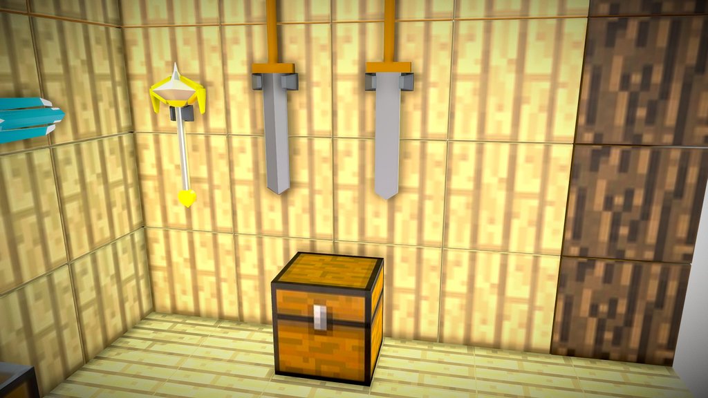 Minecraft Scene: Blades & Chests Room