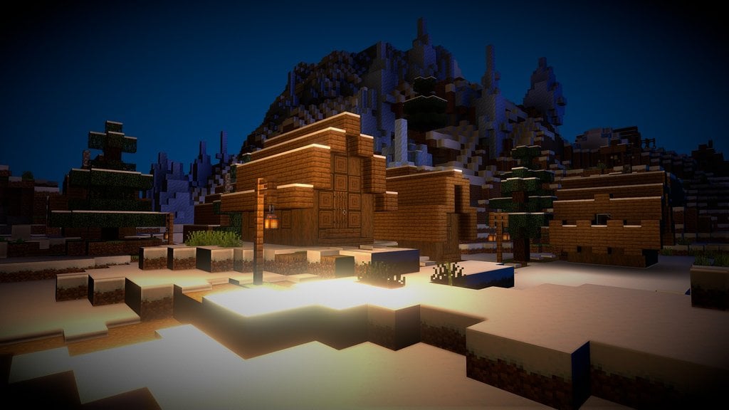 || Minecraft Map || Snow Town || Free Model.