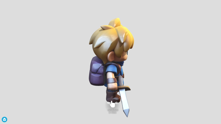 Chibi Sword Adventurer - PNG to STL - SupaVoxel