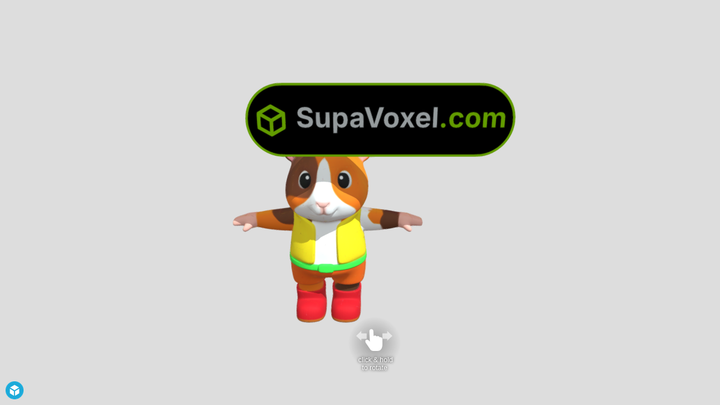 Guinea Pig Cartoon Character Tripo vs SupaVoxel