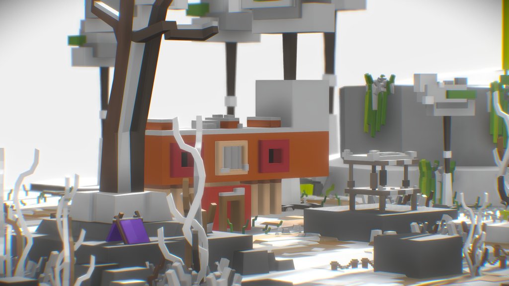 Epic Mobile Voxel World Blender Scene