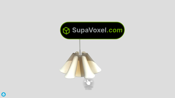 Pleated Paper Pendant Lamp Meshy 3D vs SupaVoxel