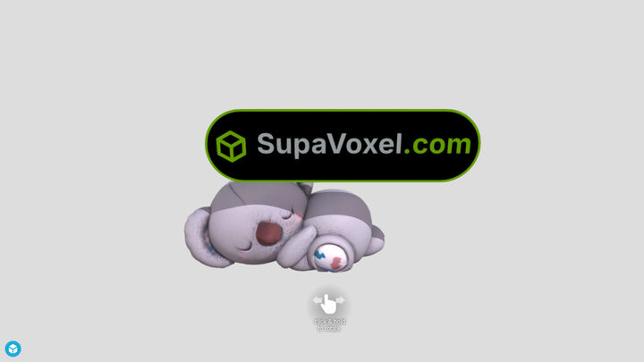 Sleeping Koala Plush - Meshy 3D vs SupaVoxel