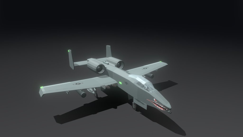 Low poly A-10 Warthog