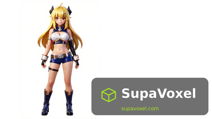 Pink-Haired Anime Girl - PNG to STL - SupaVoxel