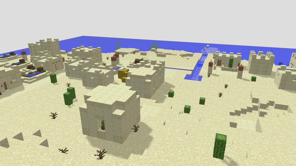 Minecraft 3D Map Desert Village (obj + texture)