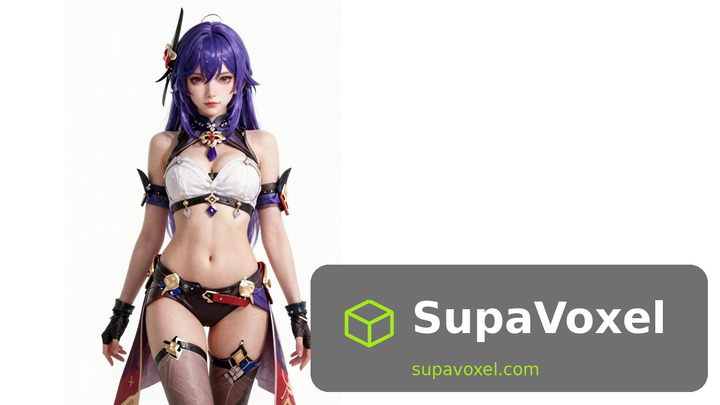 Purple-Haired Anime Lady - PNG to STL SupaVoxel
