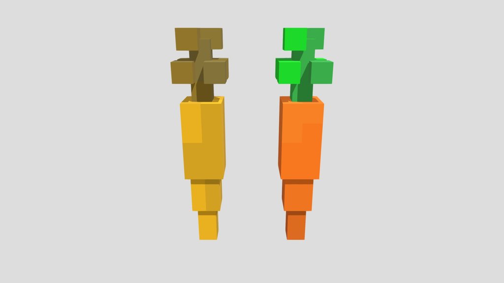 3d Minecraft Carrots