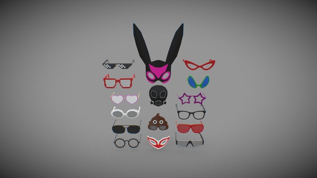 Minecraft glasses set (lowpoly)