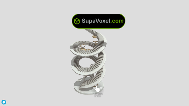Spiral Piano Keys Sculpture Hyper3D vs SupaVoxel