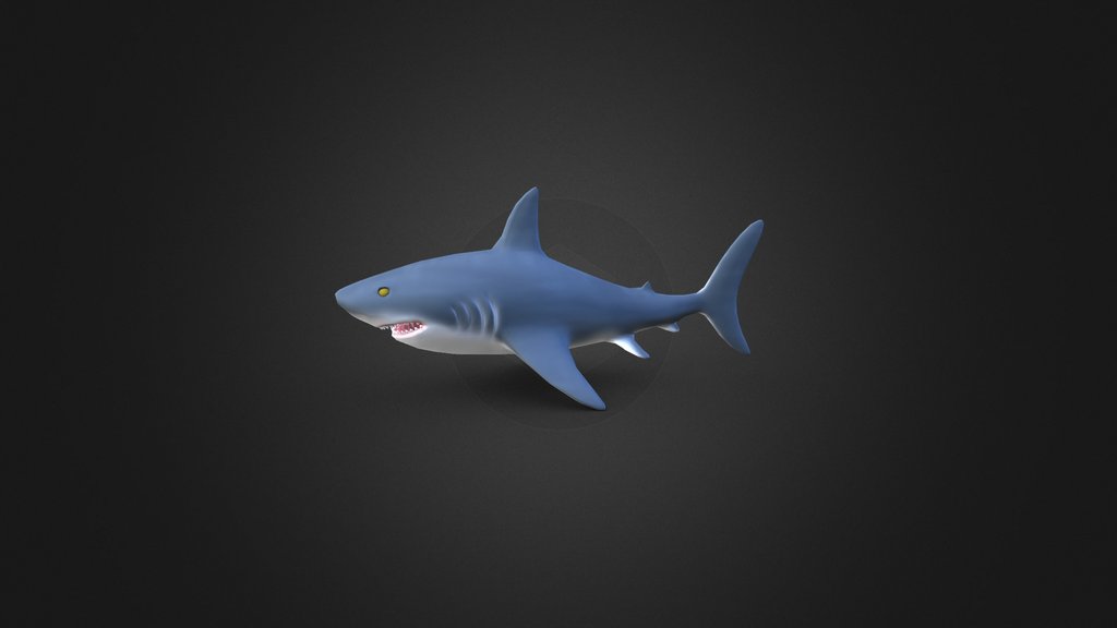 Lowpoly handpainted stylized shark