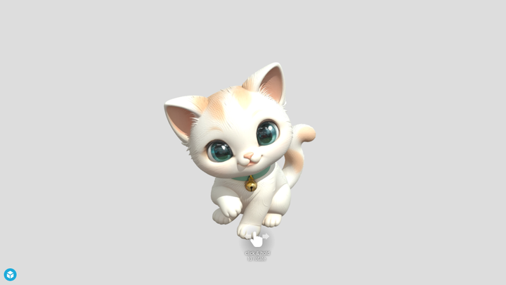 Chibi Kitten With Bell - Tripo 3D vs SupaVoxel