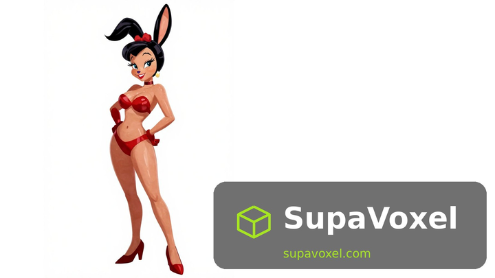 Cartoon Bunny Girl - PNG to STL - SupaVoxel