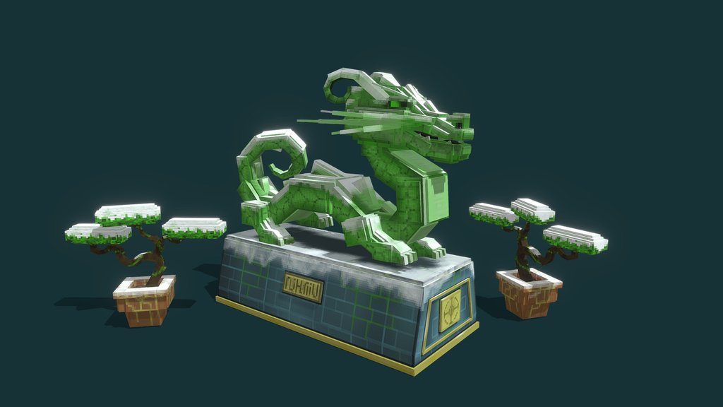Green Wooden Dragon (BlockBench)