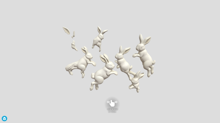 Leaping Rabbits Relief - Meshy 3D vs SupaVoxel